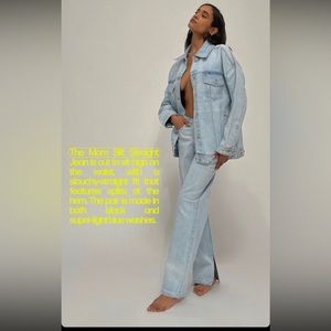 WeWoreWhat Mom Indigo Comfort Slit Straight Jean